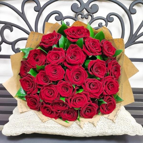 25 красных роз артикул   245700