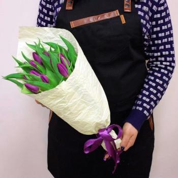 Букет Фиолетовый тюльпан 15 шт код: 250740vggd