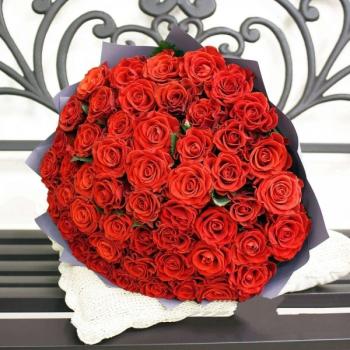 Букет Красная роза Эквадор 51 шт Артикул: 250236v